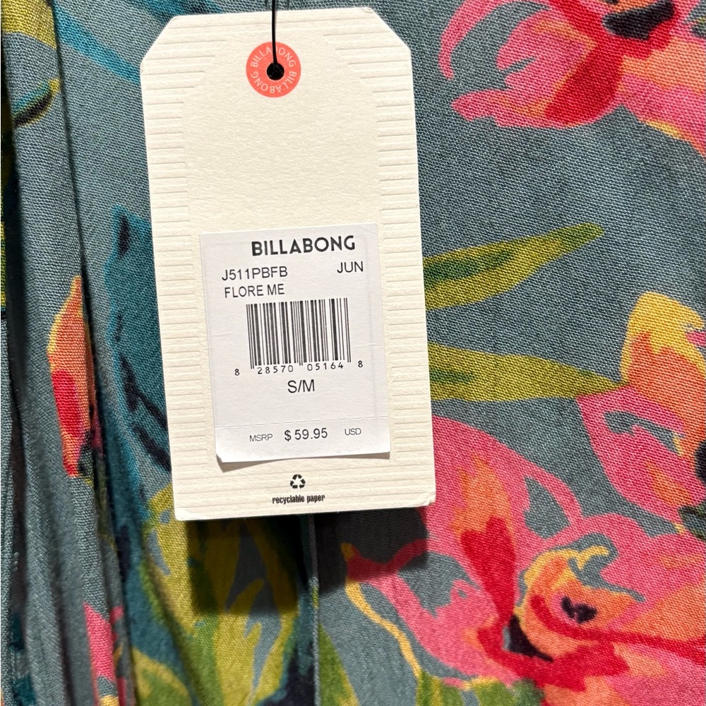 BILLABONG-  WOMENS SIZE S/M Floral Kimono Cardigan NWT‎ - Picture 2 of 4